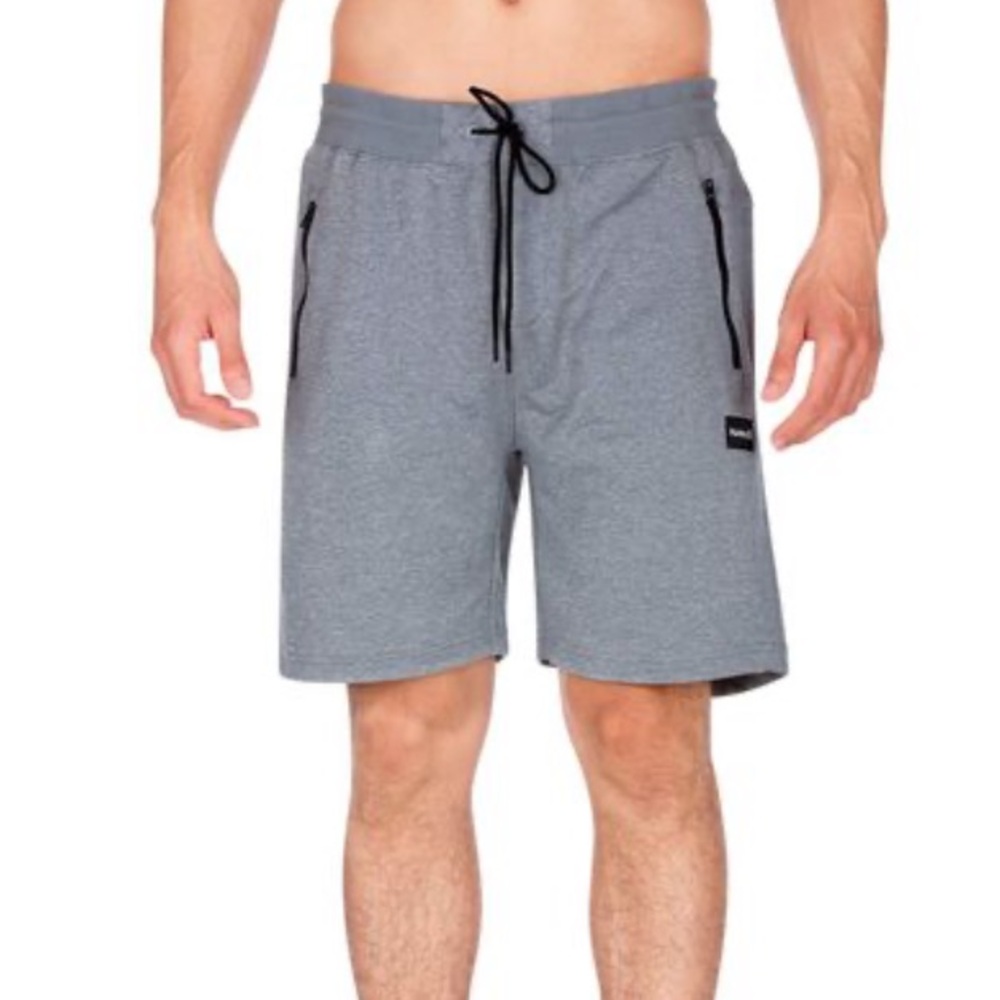 Hurley Shorts Men Sz 2XL Gray Knit Zipper Pockets Pull On - Picture 8 of 8
